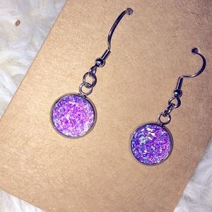 Faux druzy quartz earrings. NEW!!